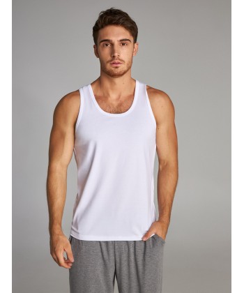 Біла чоловіча майка з бавовни MVS 001/002